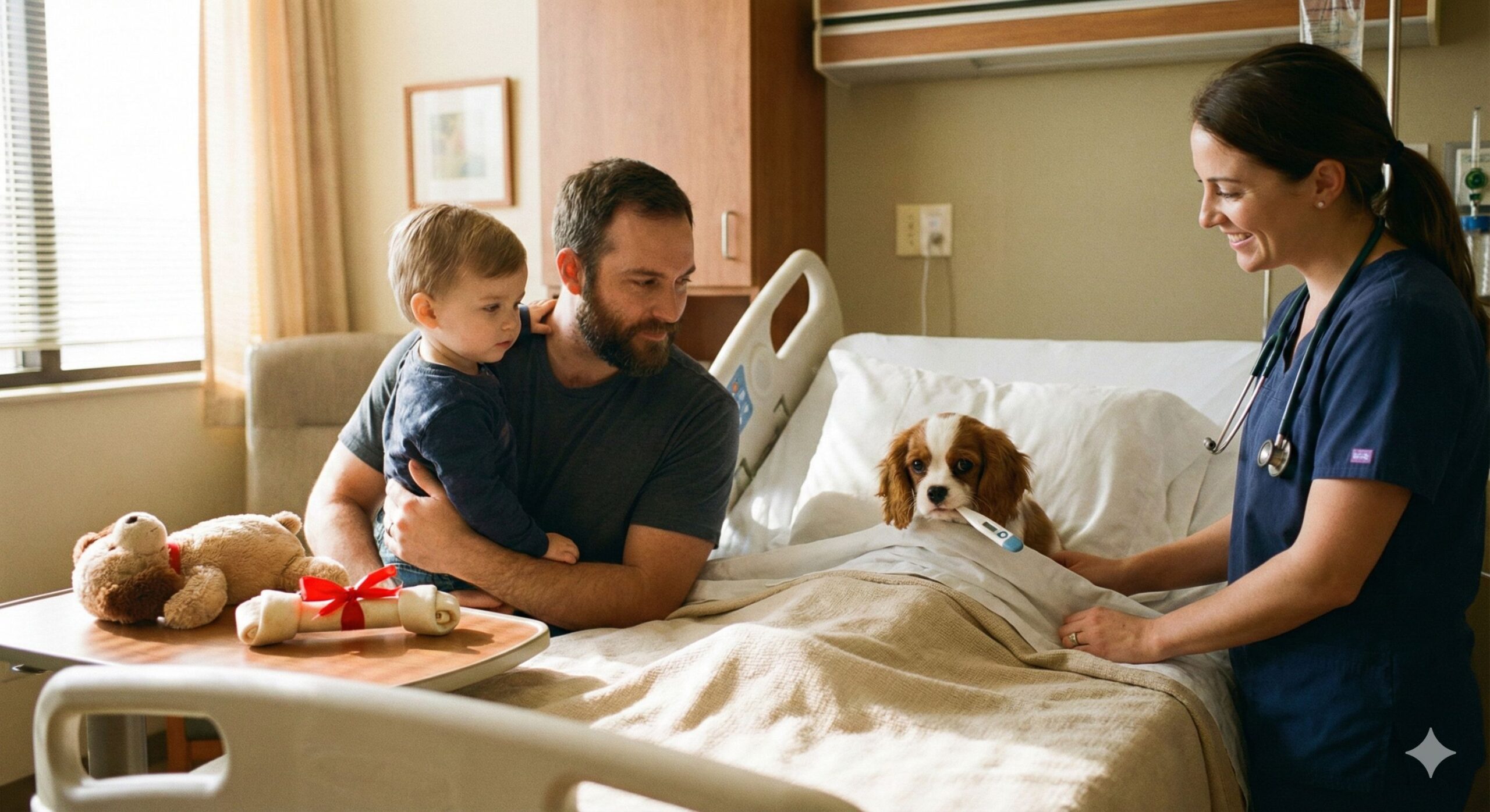 Symbolbild: Hund beim Tierarzt – Allianz Petplan Tierkrankenversicherung